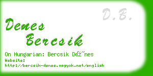 denes bercsik business card